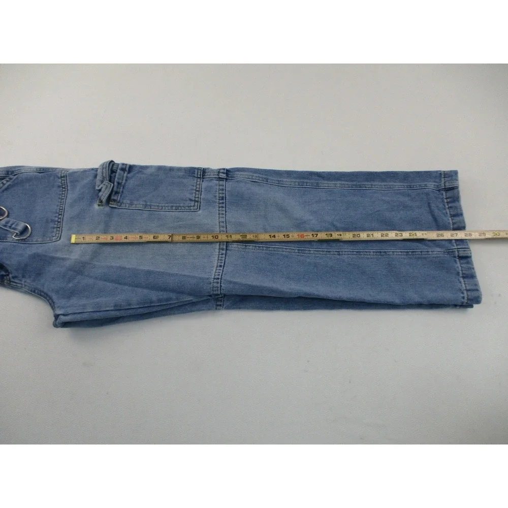 Forever 21 Cargo Jeans Women 28 Blue Utility Wide‎ Leg Relaxed Fit Workwear